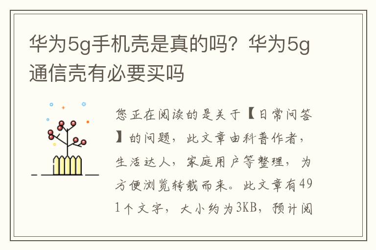 华为5g手机壳是真的吗？华为5g通信壳有必要买吗