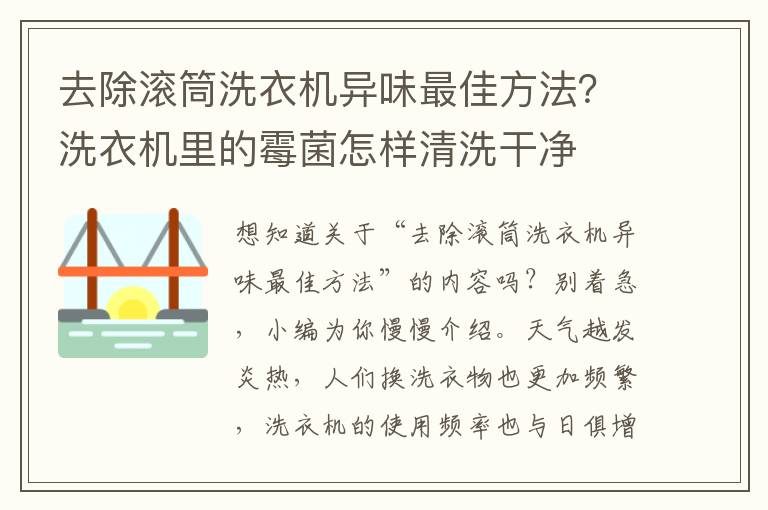 去除滚筒洗衣机异味最佳方法？洗衣机里的霉菌怎样清洗干净