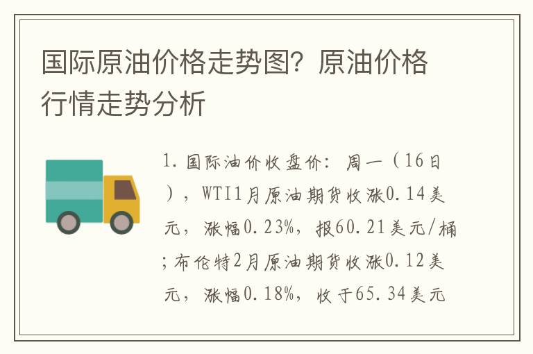 国际原油价格走势图？原油价格行情走势分析