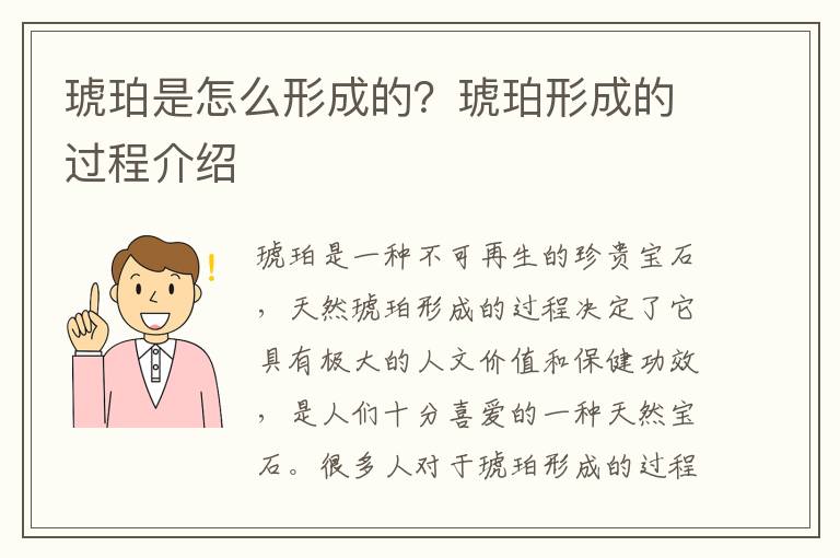 琥珀是怎么形成的？琥珀形成的过程介绍