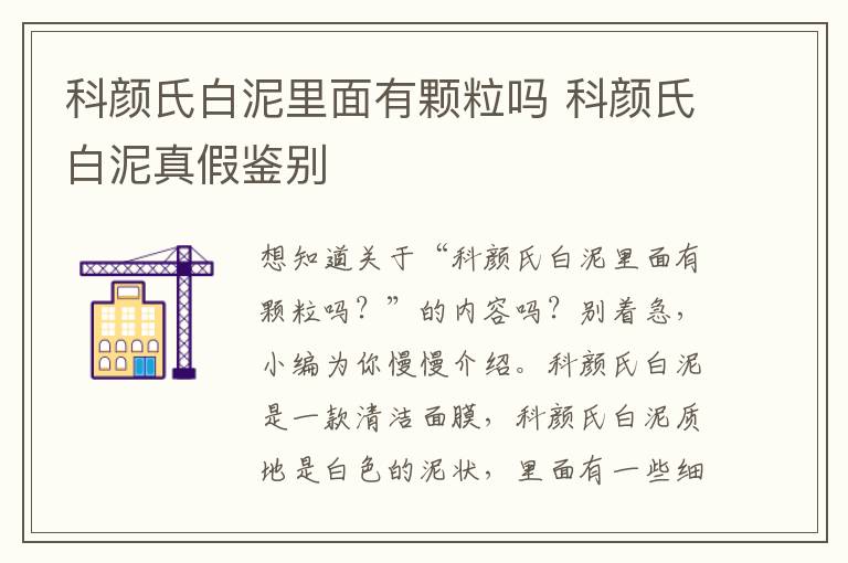 科颜氏白泥里面有颗粒吗 科颜氏白泥真假鉴别