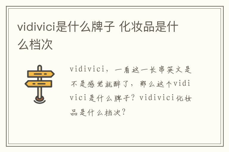 vidivici是什么牌子 化妆品是什么档次