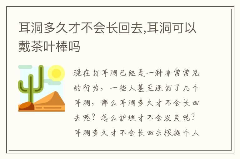 耳洞多久才不会长回去,耳洞可以戴茶叶棒吗